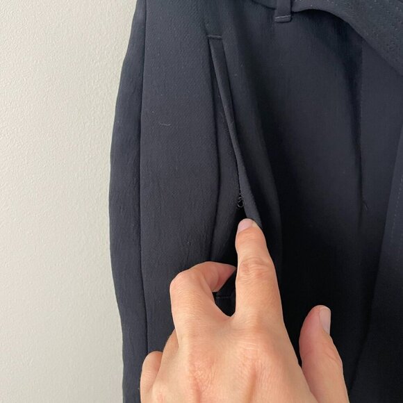 WIlfred Tie-Front High Rise Belted Flat Front Straight Leg Casual Pants Black 2 - Picture 5 of 10